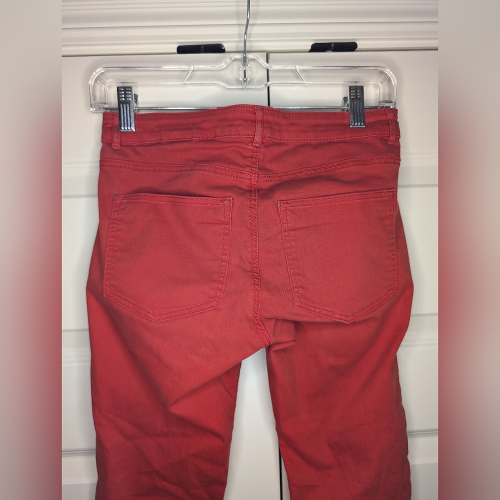 H&M Womens US 6 Skinny Red Jean Preowned - Picture 4 of 11